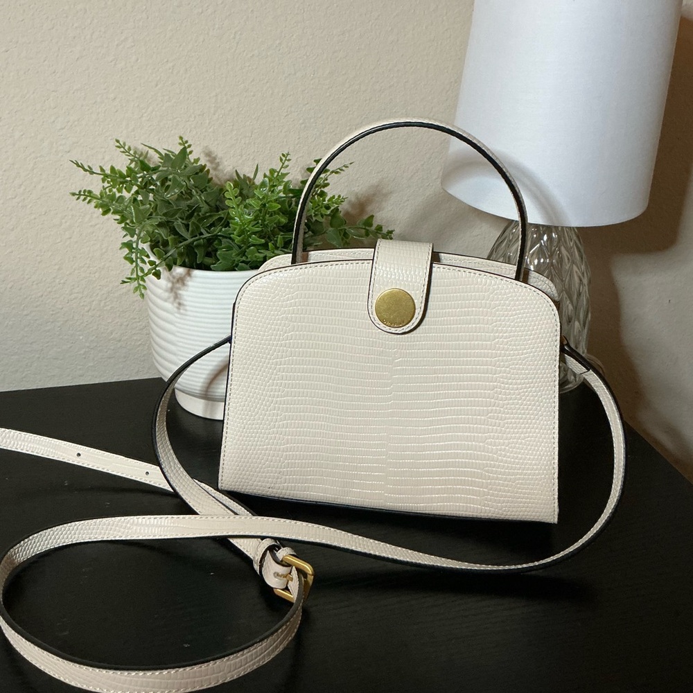 NWOT Oryany Ali Lizard-embossed Crossbody Bag In Vanilla Cream - Picture 2 of 7